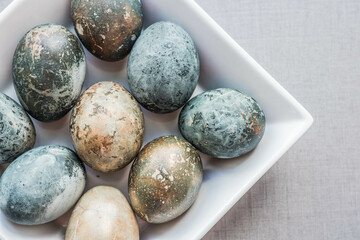 chocolate easter eggs on a plate