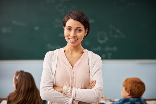 Its such a fulfilling profession. Portrait of a young female teacher standing in a classroom.