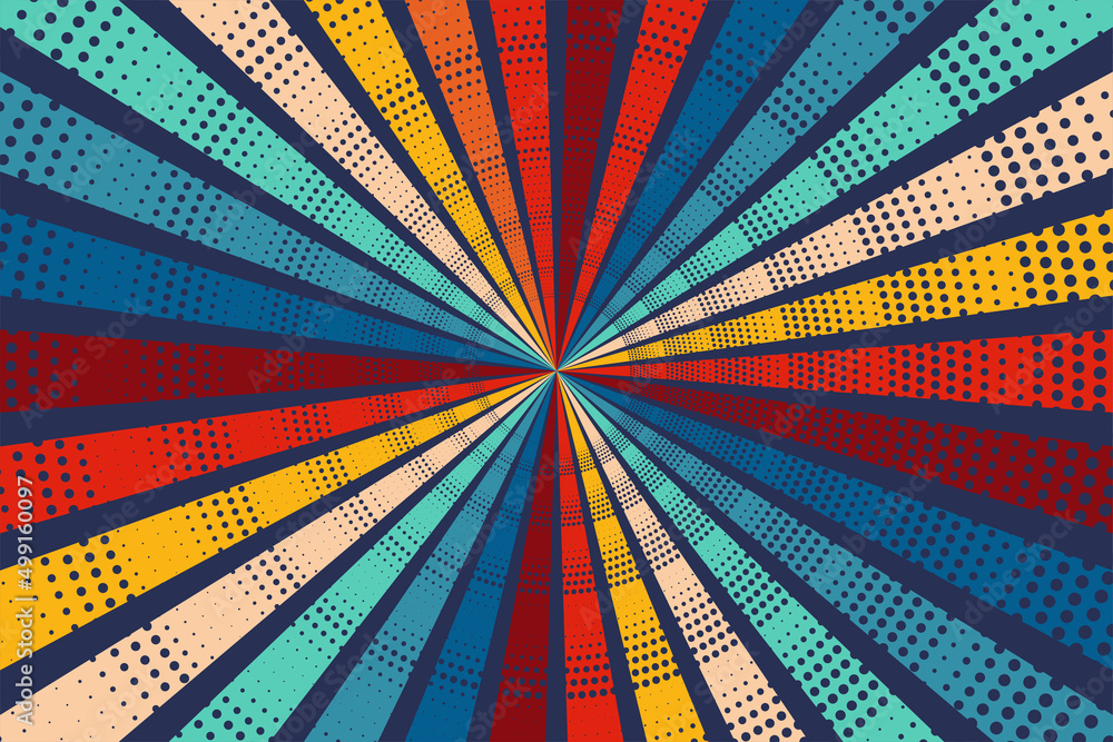 Aufkleber old orange abstract illustration vector background of sunburst pattern design with dotted