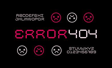 Trendy pixel font. Modern latin alphabet. Uppercase, letters and numbers. Stylish type for contemporary logo, print, header.