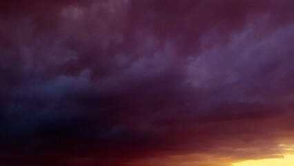 Dark pink and orange heavy sunset clouds - abstract 3D rendering