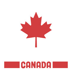 Maple leaf vector icon. Canada national symbol. Canadian element.