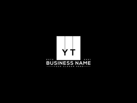 Letter YT Logo Design, Black Yt ty Square Logo Letter Vector For Brand