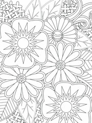 Mehndi flower for henna, mehndi, tattoo, decoration. decorative ornament in ethnic oriental style. doodle ornament. outline hand-drawn illustration. coloring book page.