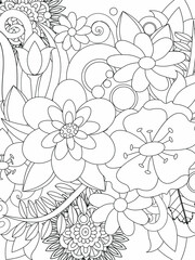 Mehndi flower for henna, mehndi, tattoo, decoration. decorative ornament in ethnic oriental style. doodle ornament. outline hand-drawn illustration. coloring book page.