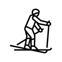 skiing extreme winter sport line icon vector. skiing extreme winter sport sign. isolated contour symbol black illustration