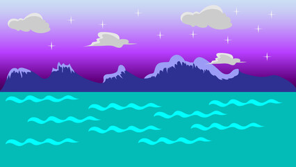 winter landscape with mountains