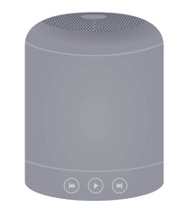 Grey bluetooth speaker. vector illustration