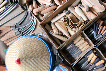 Farming equipment in the fields
