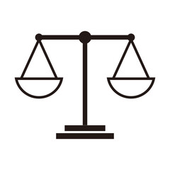law scale icon, justice icon vector symbol