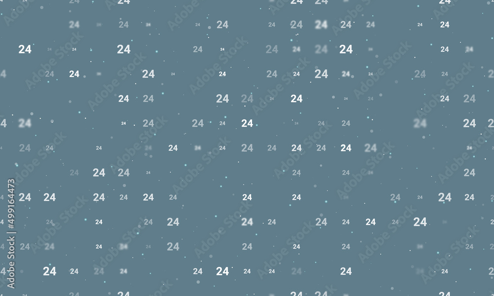 Poster seamless background pattern of evenly spaced white around the clock symbols of different sizes and o