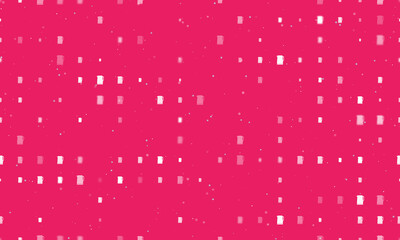 Seamless background pattern of evenly spaced white kettle symbols of different sizes and opacity. Vector illustration on pink background with stars