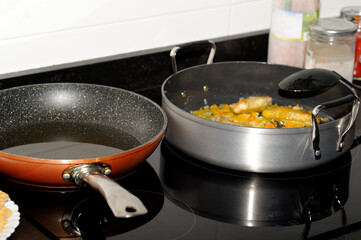 Making a sofrito for cooking paella
