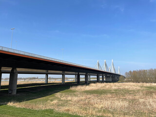 Fototapeta na wymiar Bridge over the river Waal around Ewijk
