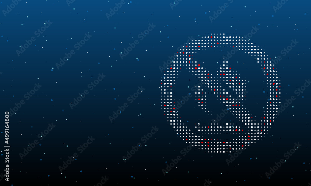 Poster on the right is the no gas symbol filled with white dots. background pattern from dots and circles o