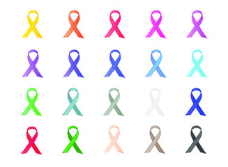 awareness cancer ribbon collection vector