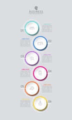 Vector illustration, infographics design, template, marketing, information, with 6 options or steps