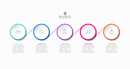 Vector illustration, infographics design, template, marketing, information, with 5 options or steps