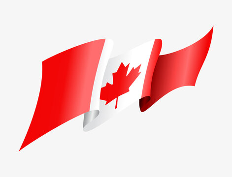 Canadian flag wavy abstract background. Vector illustration.