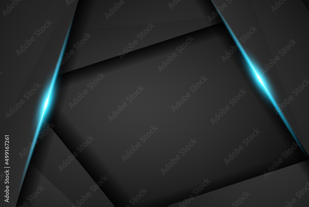 Aufkleber abstract metallic blue black frame layout modern tech design template background. black metallic bac