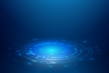 Vector illustration white gear wheel on circuit board, Hi-tech digital technology and engineering, digital telecoms technology concept, Abstract futuristic- technology on blue color background