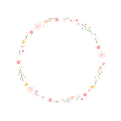 Flower Circle, Floral Circle, Flower Template, Flower Frame, Floral Frame, Wedding Flowers, Baby Shower Circle, Wedding Invitation Frame, Template Vector Illustration Background