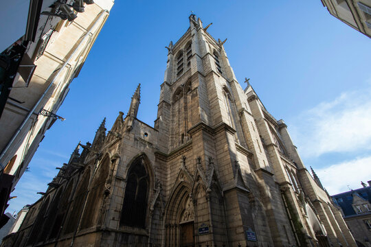  exterior of Saint-Severin Church in France 