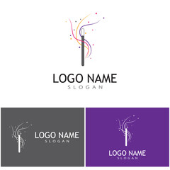 Wand magic stick Logo Template vector symbol nature
