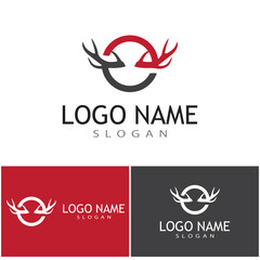 Deer Logo Template vector icon illustration design