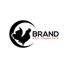 Obraz premium Rooster logo vector. Flat design. Vector Illustration on white background.