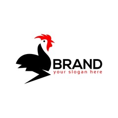 Chicken logo vector. Flat design. Vector Illustration on white background.