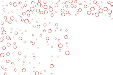 Red air Bubbles, oxygen, champagne crystal clear isolated on white background modern design. Vector illustration of EPS 10.