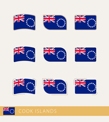 Obraz na płótnie Canvas Vector flags of Cook Islands, collection of Cook Islands flags.