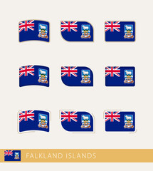 Obraz na płótnie Canvas Vector flags of Falkland Islands, collection of Falkland Islands flags.