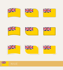Vector flags of Niue, collection of Niue flags.