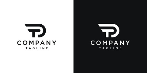 Creative Letter DT Monogram Logo Design Icon Template White and Black Background