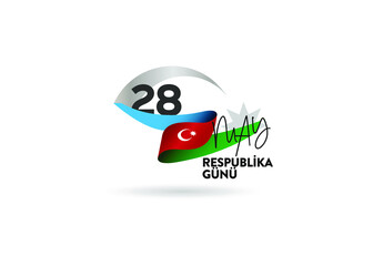 28 May Respublika day. Translation from Azerbaijan: 28 May Republic Day of Azerbaijan. Azerbaijan flag