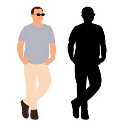 man silhouette, isolated on white background