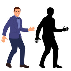 Fototapeta premium man dancing flat design, isolated, vector