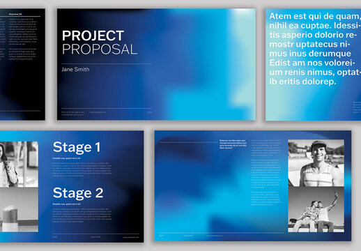 Blue Gradient Pitch Deck Layout