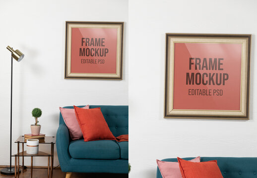 Picture Frame in Room Mockup
