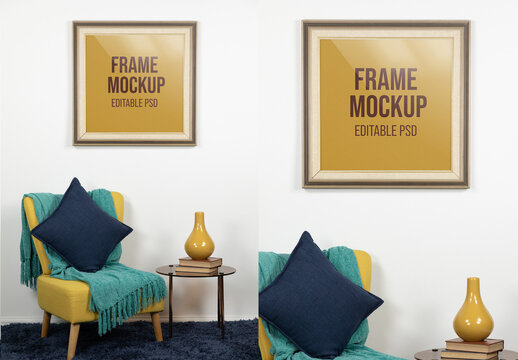 Picture Frame in Room Mockup