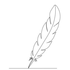 bird feather drawing in one continuous line