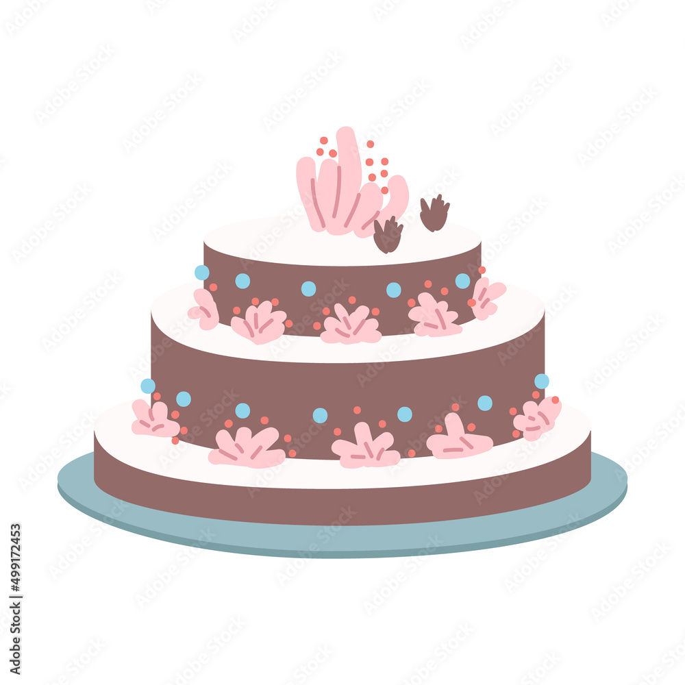 Aufkleber making delicious cake semi flat color vector object. culinary school. full sized item on white. cake