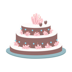 Making delicious cake semi flat color vector object. Culinary school. Full sized item on white. Cake decorating. Simple cartoon style illustration for web graphic design and animation