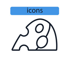 Cheese icons  symbol vector elements for infographic web