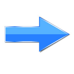 Blue shiny 3d arrow isolated on a white background