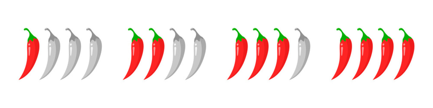 Spiciness level. Chilli. Spicy. Vector illustration