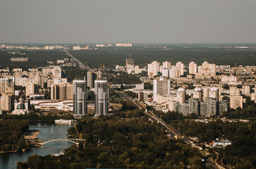 Panoramic view of Kyiv houses in Ukraine	