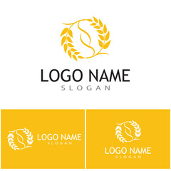 Obraz premium Agriculture wheat vector icon design